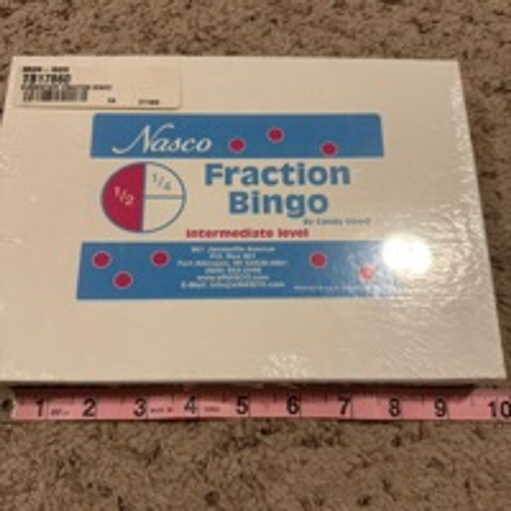 Nasco Fraction Bingo Game - Educational Toy - White/Blue - One Size